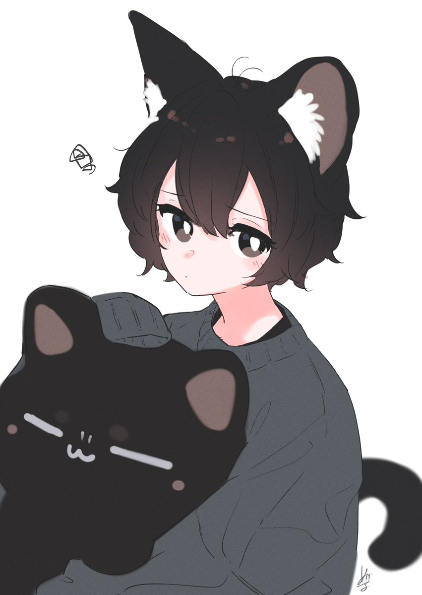 くろ　ねこ　 おは☀️ 先に起きてたネロ🐈‍⬛♡ 膝乗り甘えタイム🥰 ルアも後から