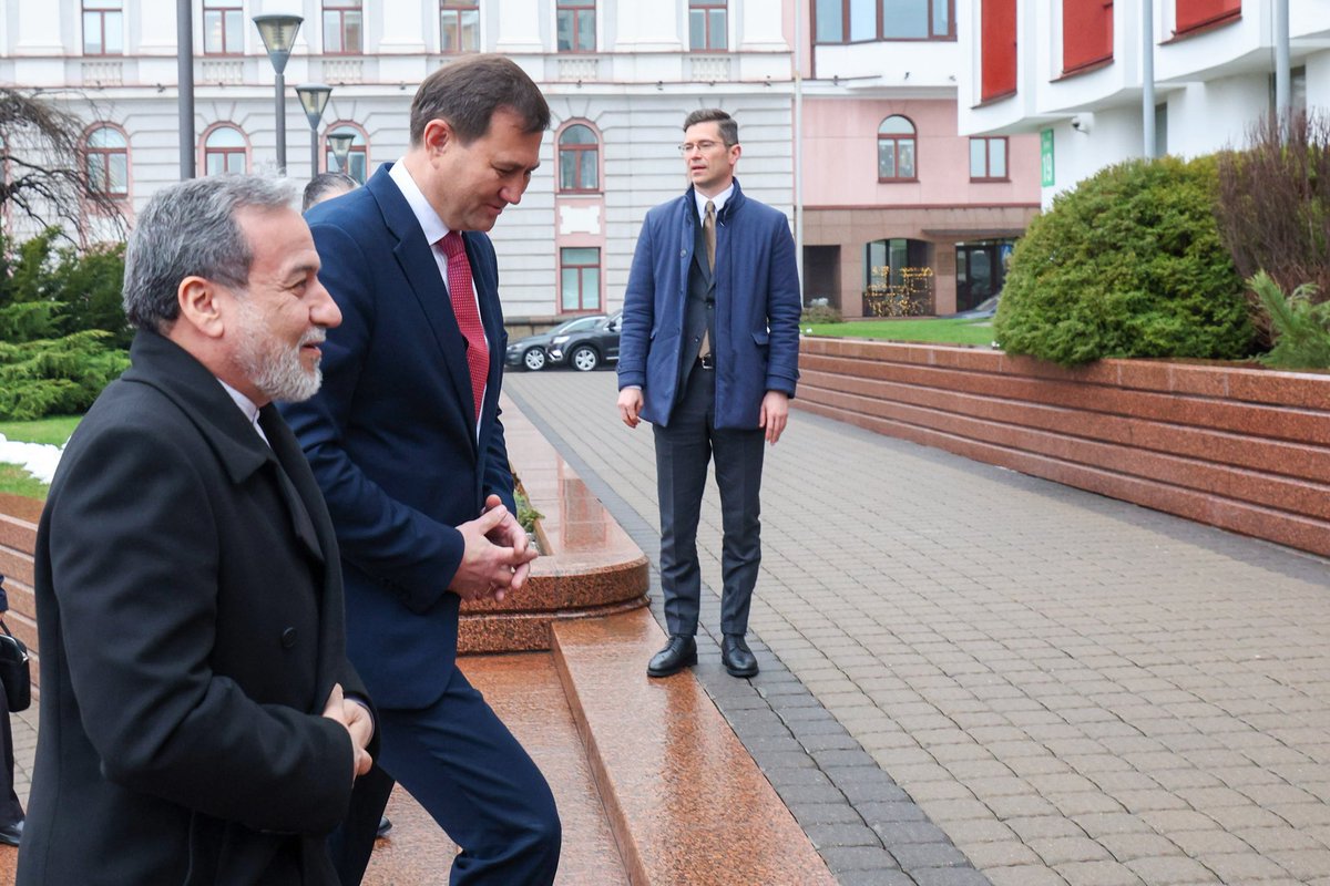 BelarusMID's tweet photo. В Минск’е начались переговоры Министра Максима Рыженкова с Министром иностранных дел Ирана Аббасом Арагчи. Обсуждаются вопросы сотрудничества и актуальные международные темы @araghchi https://t.co/d4Ip0StJDl