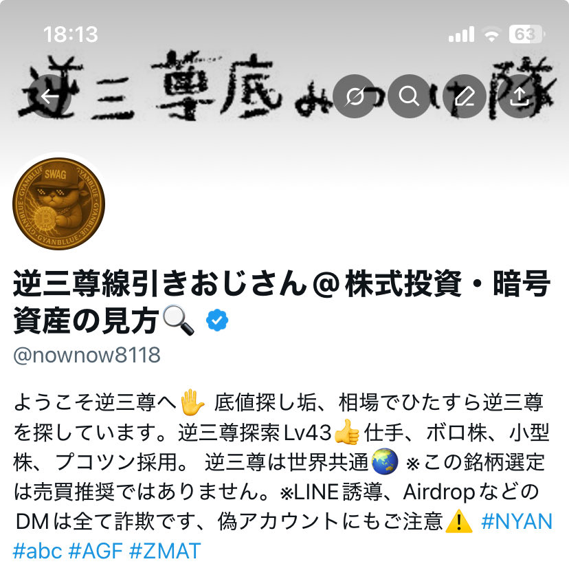 逆三尊線引きおじさん@株式投資・暗号資産の見方🔍 (@nownow8118