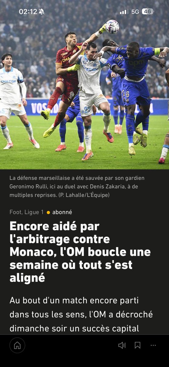 Le titre de l’article de <a href="/lequipe/">L'Équipe</a> 
Bien à charge, bien Anthony Clement plein de seum. 

#TeamOM