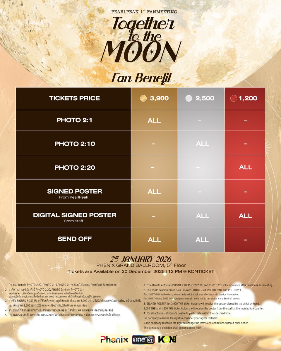 FlowerBoyTH's tweet photo. ใครจะไปดวงจันทร์ ยกมือขึ้น !! 

PearlPeak 1st Fanmeeting : Together to the Moon

25 January 2026
Phenix Grand Ballroom, 5th Floor

Tickets are Available on 20 December 2025 | 12 PM
KONTICKET

#PearlPeakTogetherToTheMoon
#PearlPeak #เพิร์ลพีค
#ช่องวัน31 #oneconnection https://t.co/8HF2XWjEyS