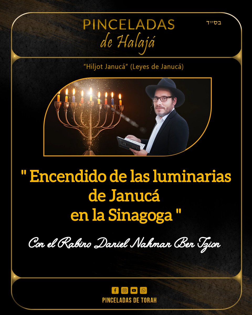 Daniel_NahmanBT's tweet photo. Bs"d
La razón por la cual encendemos las luminarias de Janucá en un Beit Kneset (sinagoga) es para difundir públicamente el Milagro de Janucá, por lo que es obligatorio... VER MÁS 👇
https://t.co/9yVhU4fc17
#Judaismo #Torah #Israel #Halaja #Januca #Sinagoga #judios https://t.co/VAVHa8Jb2a