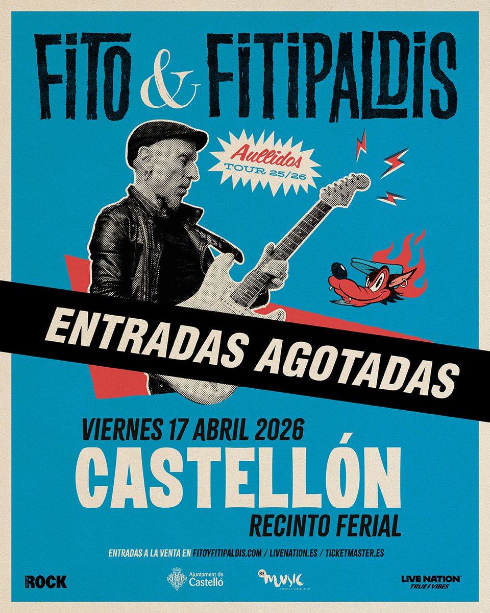 🐺 𝐀𝐮𝐥𝐥𝐢𝐝𝐨𝐬 𝐓𝐨𝐮𝐫 𝟮𝟱/𝟮𝟲
¡Castellón! 💥
¡Muchas gracias por agotar las entradas! 🙌
Nos vemos el 17 de abril en el Recinto Ferial.