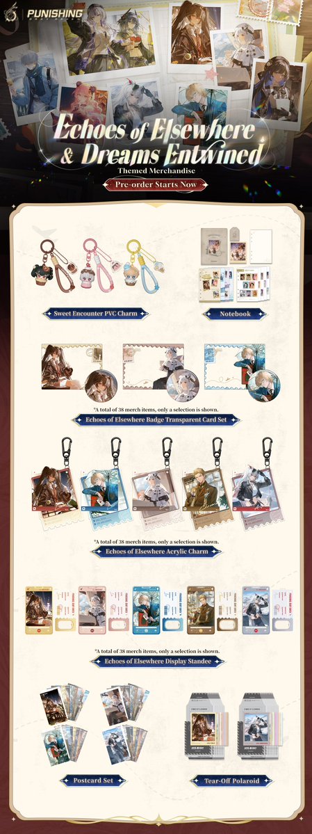 PGR_GLOBAL's tweet image. Punishing: Gray Raven 6th Anniversary Merchandise Pre-order Starts Now!

Let sunlight simmer over idle chatter as you drift through ever-changing horizons. Set your heart adrift, trust the wandering breeze, and begin a boundless journey together.
As the evening wind turns dreams…