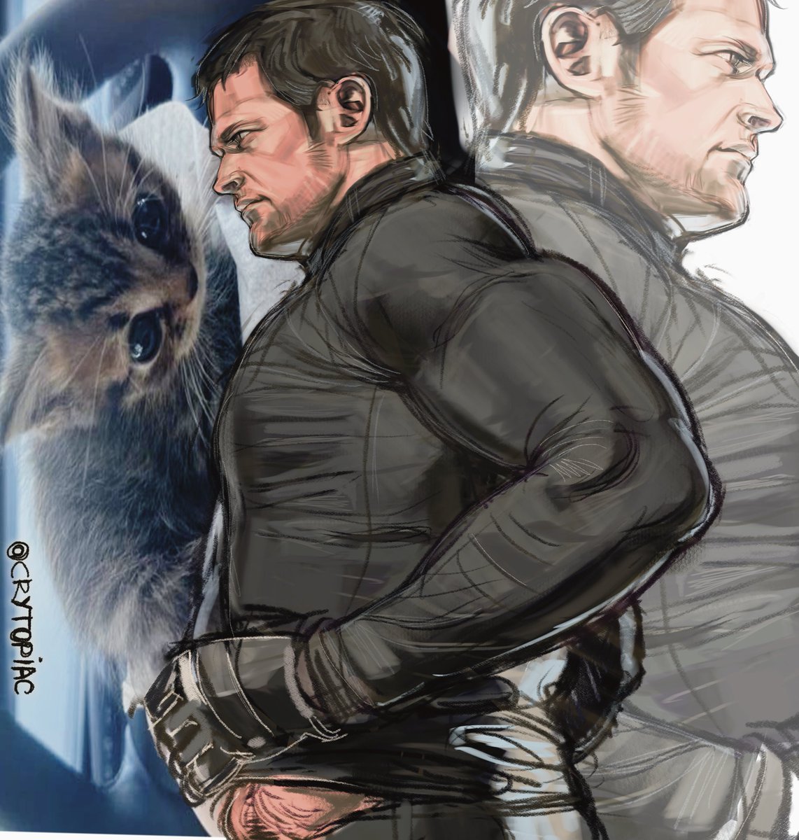 crytopiac's tweet image. Last time i drew something about re was probably 3 years ago… re9 requiem brought me back #re9requiem #ChrisRedfield #ResidentEvilRequiem