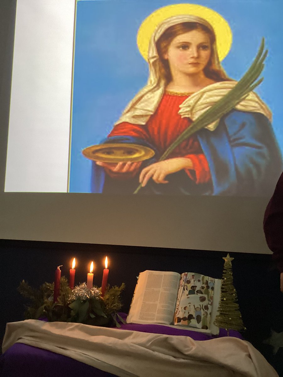 During our Celebration of The Word today, we listened to Matthew’s Gospel. We talked about many of the miracles that Jesus performed and how special he was. We also celebrated St.Lucy’s Feast Day, then said our own special prayers.