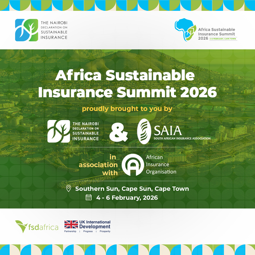 The Africa Sustainable Insurance Summit (ASIS) 2026 is proudly brought to you by the Nairobi Declaration on Sustainable Insurance (NDSI) and the South African Insurance Association (SAIA), in collaboration with the Africa Insurance Organisation (AIO).
bit.ly/4nC3NkR