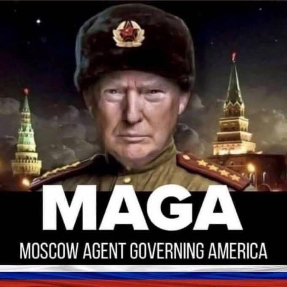 (MAGA) = (Moscow Agent Governing America) 👀

#Trump = #Krasnov 🤡

KNOWN TO THE KGB (FSB) AS KRASNOV SINCE 1987 WHEN TRUMP WAS RECRUITED

#KrasnovTrump