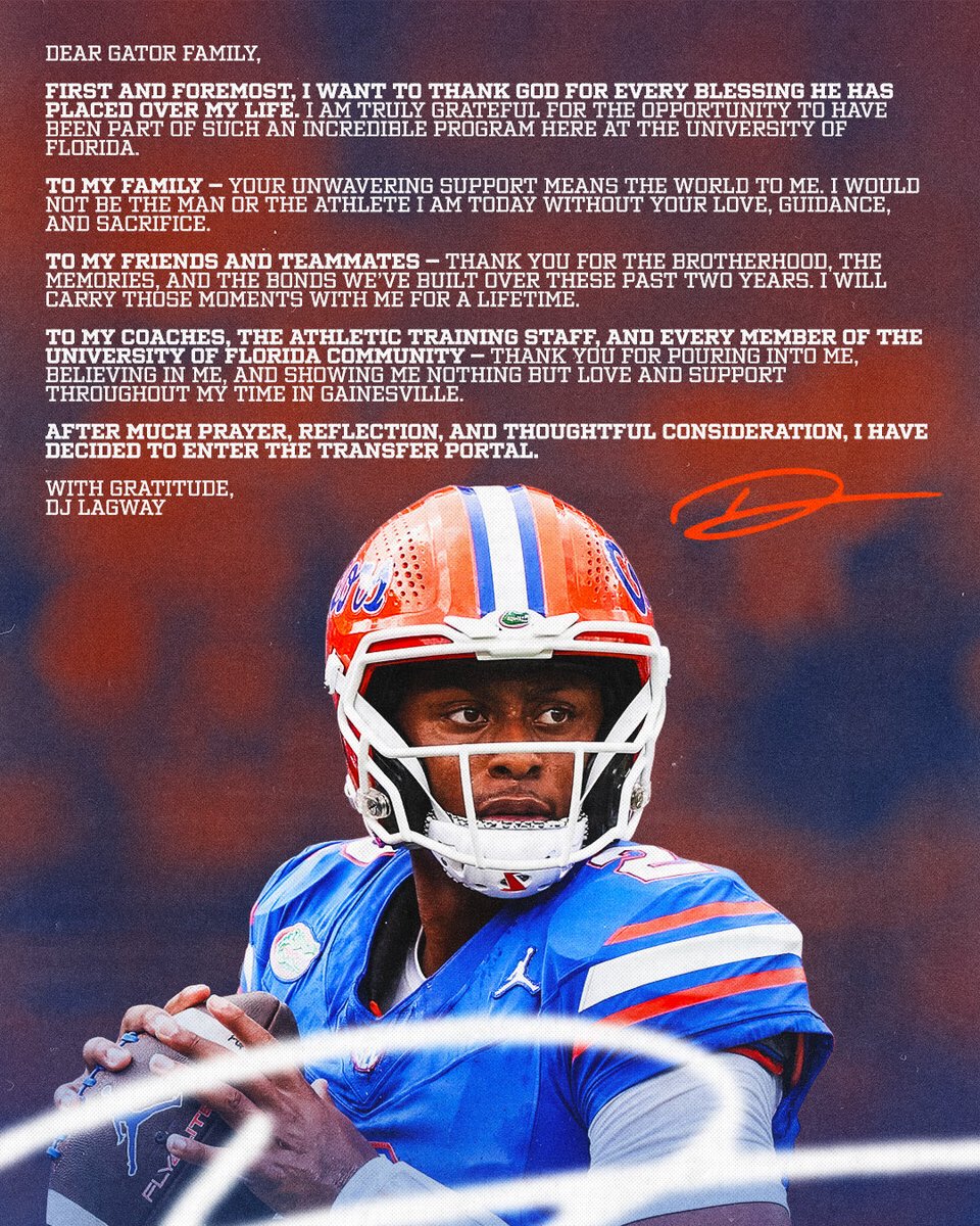 Star Florida QB DJ Lagway announces he's entering the transfer portal