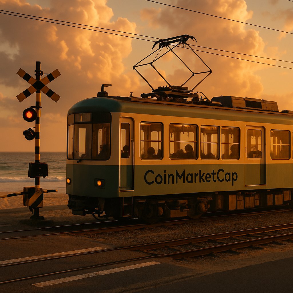 CoinMarketCap's tweet photo. On the right track 🚋 https://t.co/jCQX4kz6Bs