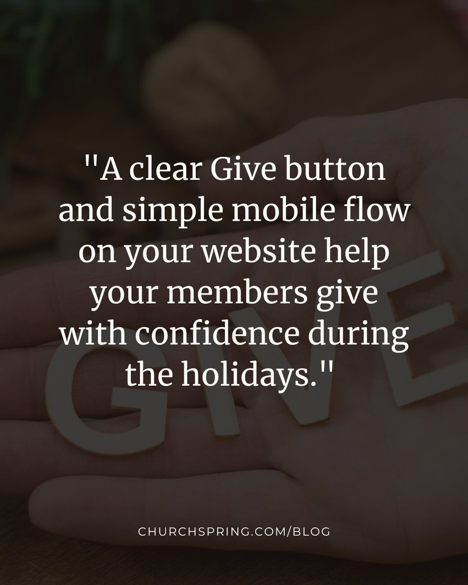 ChurchSpring's tweet image. A clear Give button on your church website is more than a design choice—it’s a ministry tool. 

Check out these tips to add digital giving to your church website → churchspring.com/blog/increase-… 

#ChurchWebsite #YearEndGiving #ChurchComms #MinistryLeaders