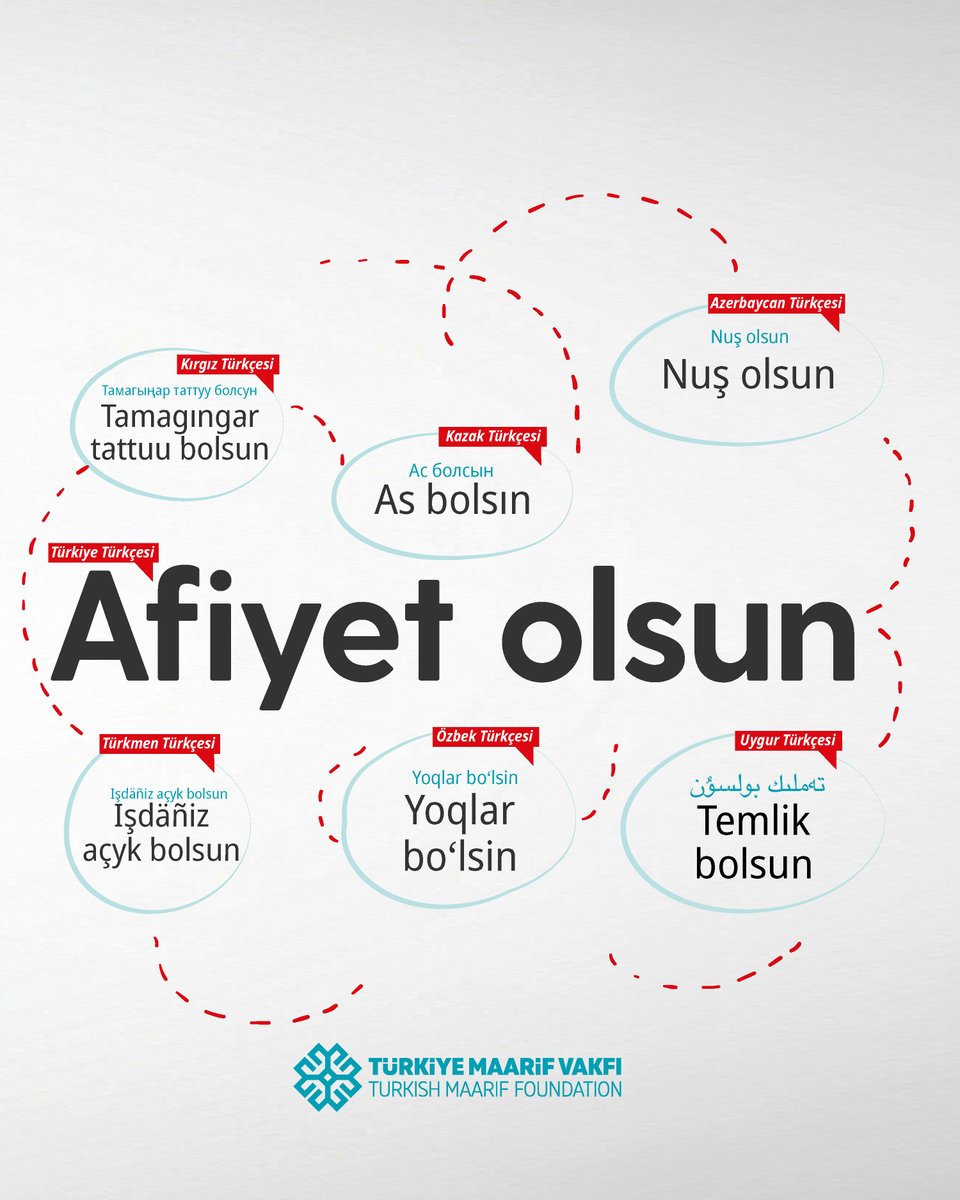 Bir masada buluşsak…
Biri “Salam” dese,
biri “Necesen?” diye sorsa,
diğeri “Tamagıngar tattuu bolsun ” dese hangi ülkede olduğumuzun hiç önemi kalmaz birbirimizi anlar, sohbet ederiz 🌏✨

Aynı kökten gelen dillerimizin birliğini yaşatan #15Aralık Dünya Türk Dili Ailesi Günü