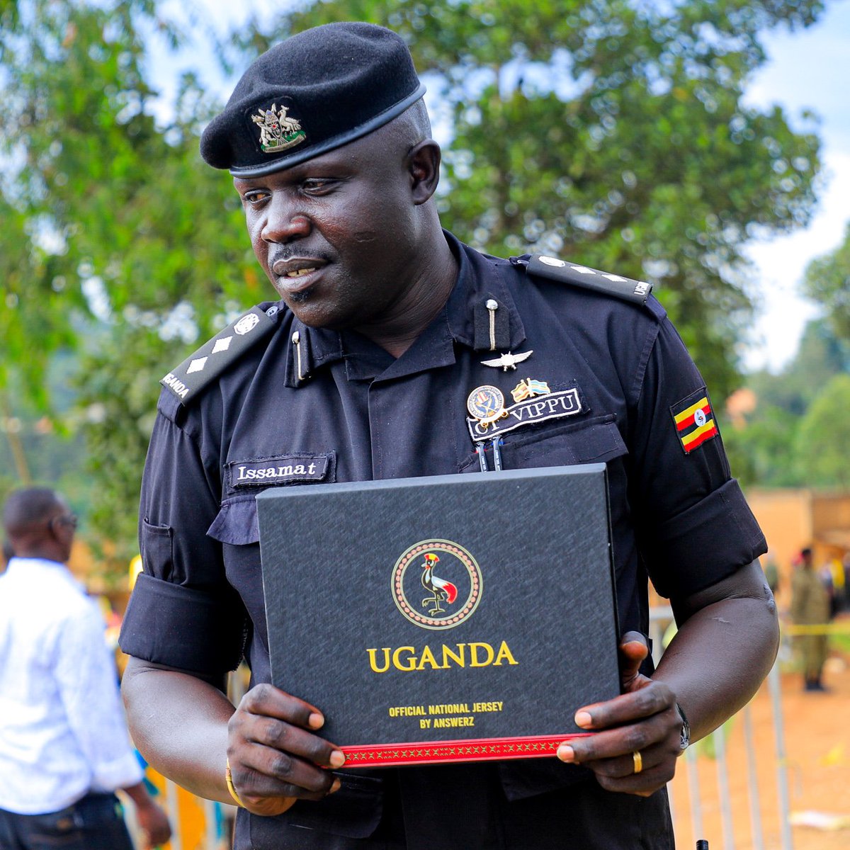 On top of the National Uniform,Afande Issamat  adds on the National Jersey for God and our country 🇺🇬 🫡

Kati Gwe olindaki..!!!!

📸 By <a href="/Kaspa113/">Kaspa🇺🇬</a>