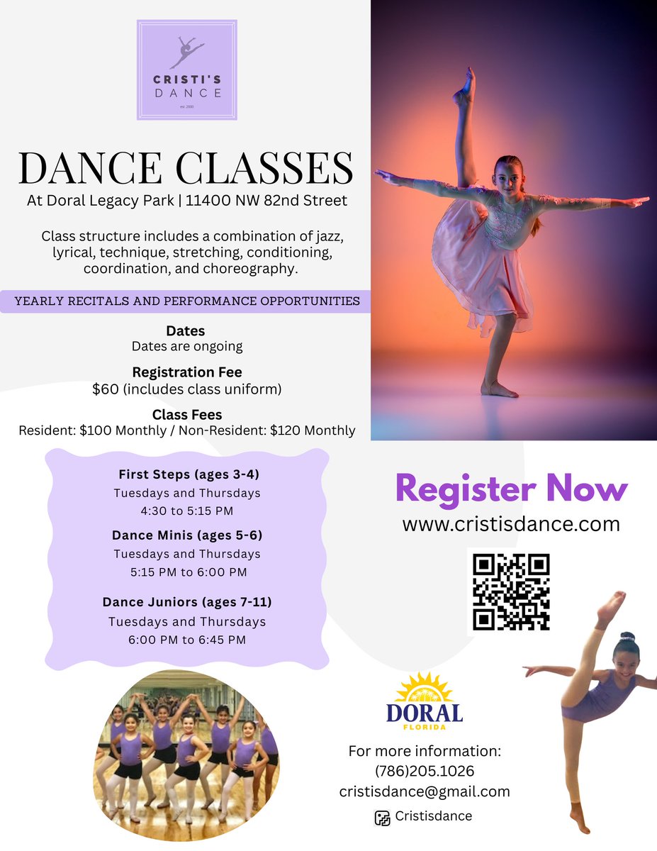 Cityofdoral's tweet photo. ✨ For more information, contact the Parks &amp; Recreation Department at (305) 593-6600 or email doralparksinfo@cityofdoral.com

#CityofDoral #ParksandRecreation #WinterPrograms 

(3/3) https://t.co/NXb5ORbEZR