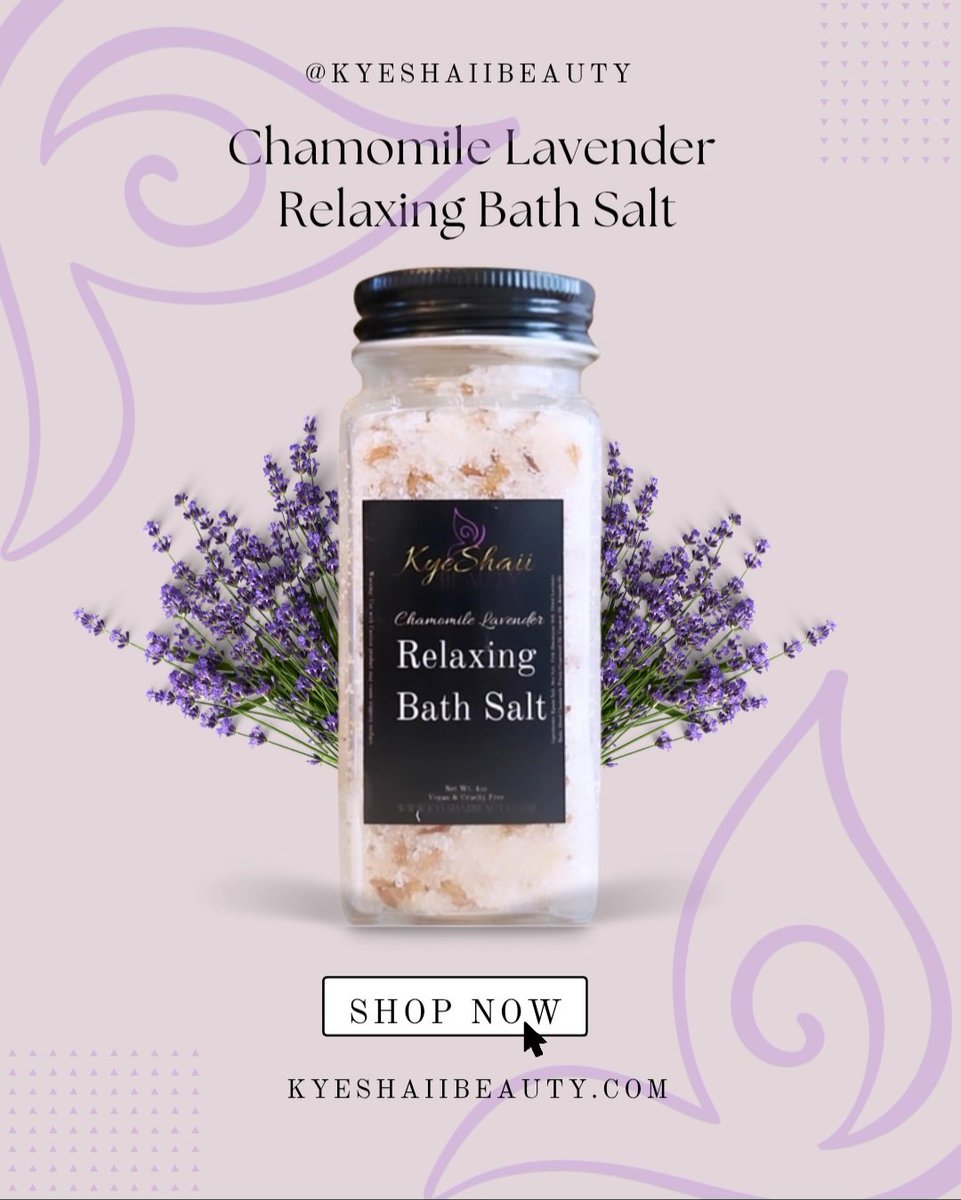 Perfect addition to your nighttime bath routine 🛀 

Helping to soothe tired ache muscles 

For: A night you'll want to remember 

Shop Yours Today!

✨️Available Now At ✨️
KyeShaiiBeauty.com 

__
#bathbombs #chamomile #bathsalt 
#Naturalskincare #Natural #VeganProduct