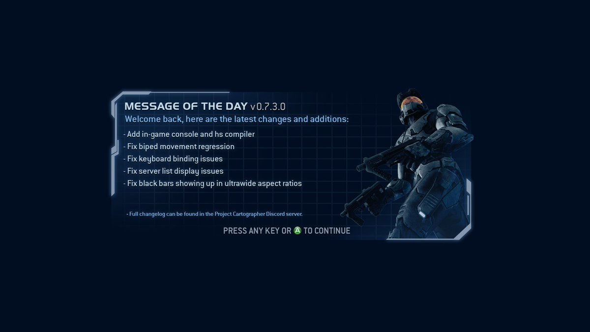 Halo2_PC's tweet image. Update 0.7.3.0 has been released for Cartographer! We've added the original console back into the game and patched some bugs. Check it out!