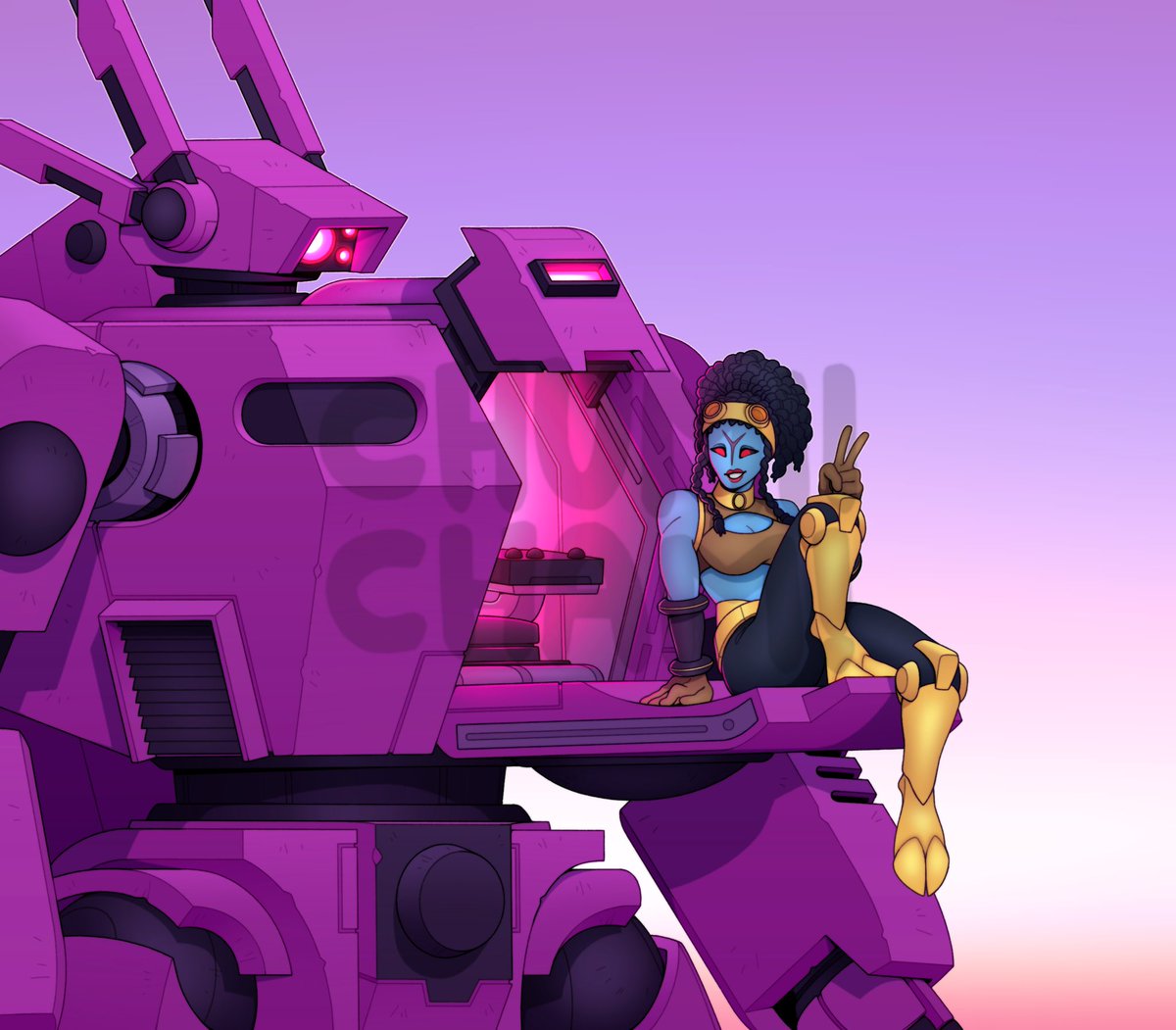 ChumiiCham's tweet image. another commission done! ~ 💜🩷