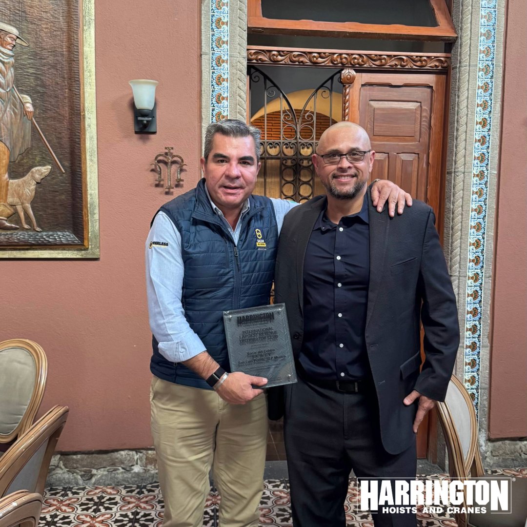 Jose Padilla, Regional Sales Director, Mexico &amp; Central America, had the honor of presenting Sacar del Centro with a special award recognizing their outstanding contributions and dedication.

#KitoCrosby #HarringtonHoists #CommunityPartners #IndustryRecognition