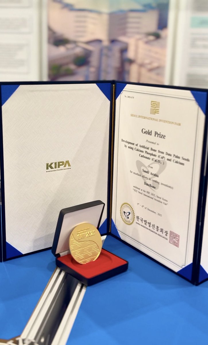 الحمدلله الحمدلله!! 
منجز آخر أقدمه لوطني الحبيب 🇸🇦!
وذلك بحصولي على الميدالية الذهبية في معرض كوريا الدولي للاختراعات والابتكارات🥇🇰🇷.

أتت مشاركتي في مجال الطب والهندسة الطبية
وبمنافسة 30 دولة و 600 مخترع مشارك…