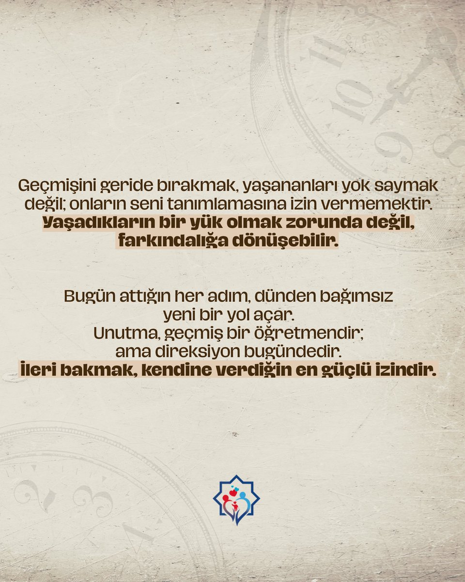 Geçmişi değiştiremezsin ama onunla kurduğun bağı dönüştürebilirsin.
Yaşananlar seni tanımlar gibi görünse de, yolunu belirlemek hâlâ senin elinde.
Geride bırakmak; unutmak değil, yükü hafifletmektir.
Bugün, kendin için yeni bir başlangıca izin ver. 🌿
