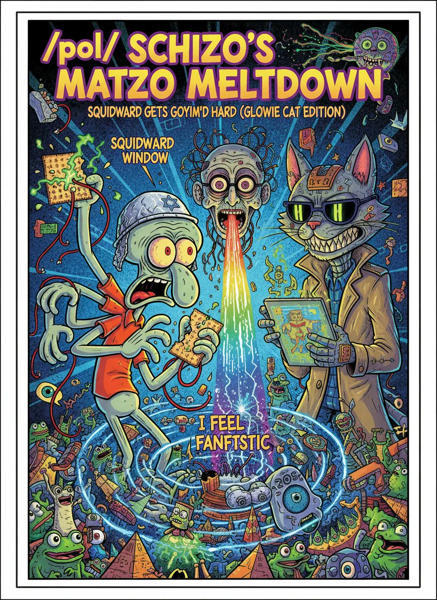 "/pol/ Schizo's Matzo Meltdown: Squidward Gets Goyim'd Hard (Glowie Cat Edition)"

Read the full story here: degensixrooms.xyz

#6ixrooms