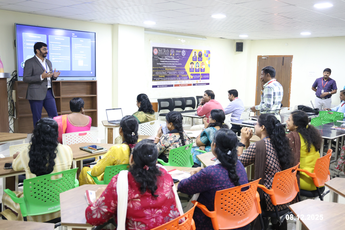 veltechofficial's tweet image. The SOC, Department of Computer Science and Design, Vel Tech University, successfully organized a Six-Day Faculty Development Program on “Convergence of Immersive Reality, Digital Twins, and IoT for Intelligent Engineering Solutions”.

#VelTechUniversity #EngineeringSolutions