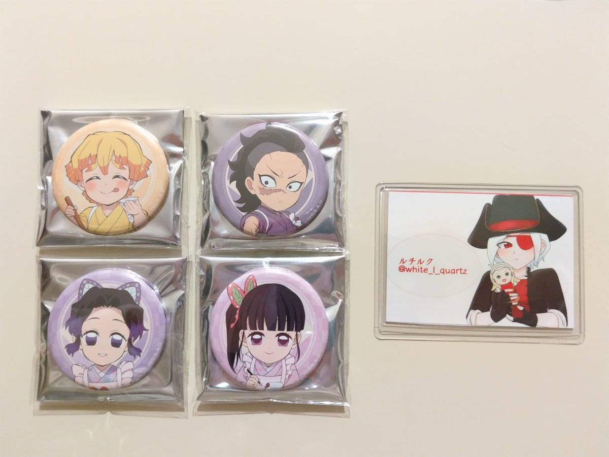 交換・譲渡】 鬼滅の刃 きめつ食堂 缶バッジ 譲) 善逸 しのぶ カナヲ