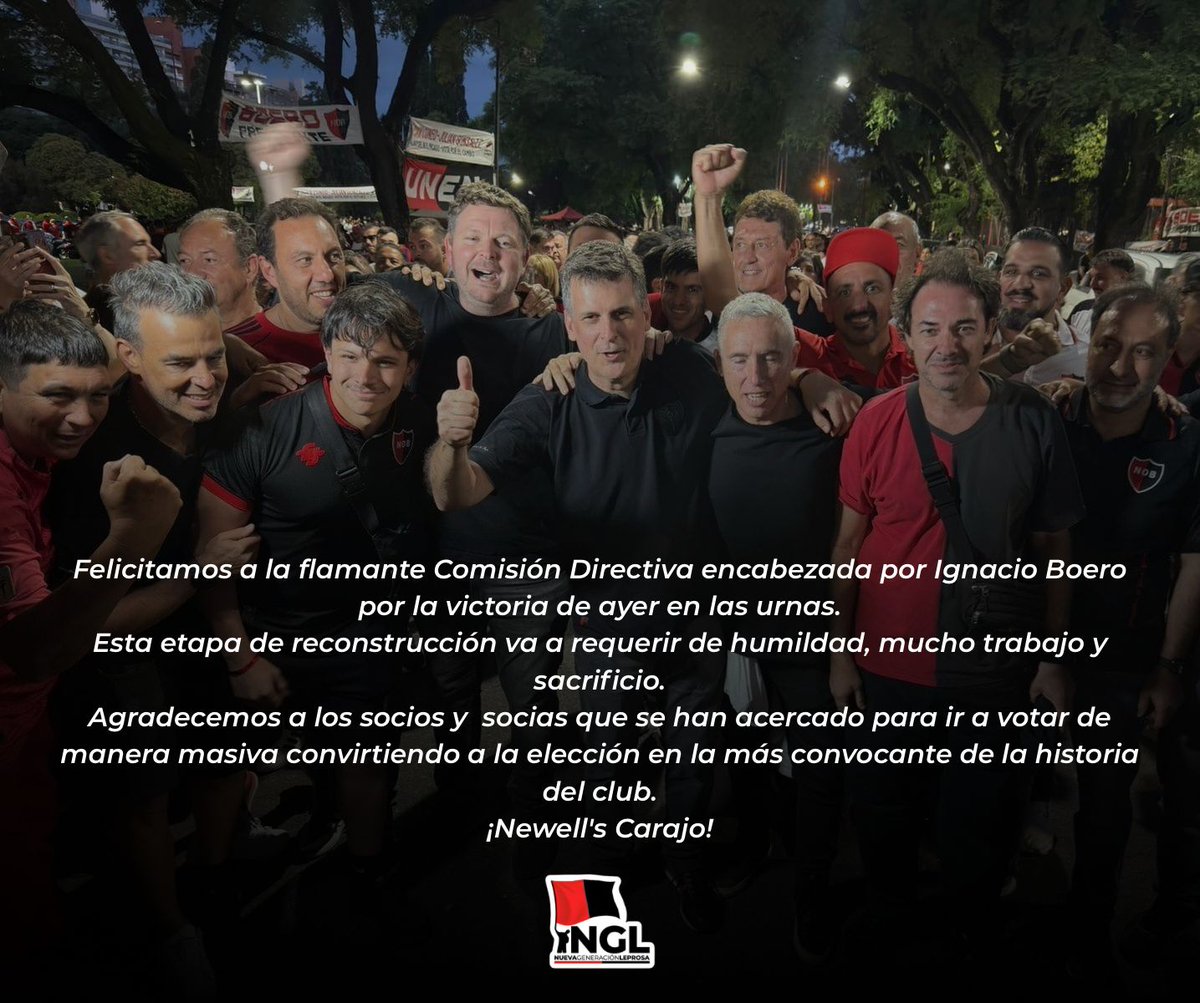 Felicitaciones al equipo de Ignacio Boero por la victoria de ayer en las urnas.