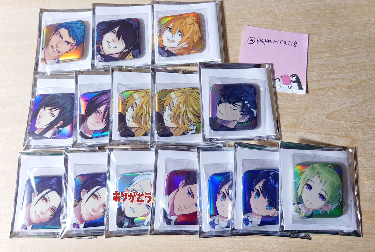 交換】刀剣乱舞 大本丸博 祝装 スクエア缶バッジ 譲>大包平 太鼓鐘 髭