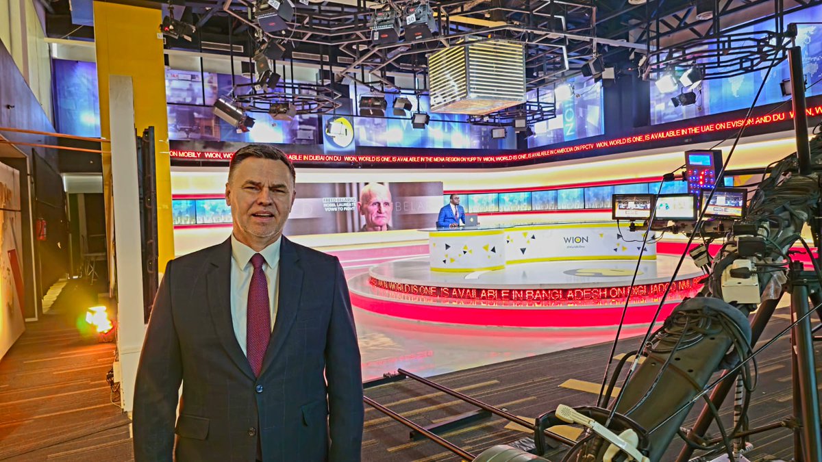 Thank you <a href="/sidhant/">Sidhant Sibal</a> for introducing me to <a href="/WIONews/">WION</a> <a href="/WIONShowbiz/">WION Showbiz</a> 
Great to see fascinating TV Studio and meet <a href="/eriknjoka/">Eric Njoka 🇰🇪</a> along with your other supportive colleagues.
Thank you for having me as your guest for the interview 🙏. 
<a href="/SlovakiaMFA/">Slovakia MFA 🇸🇰</a>