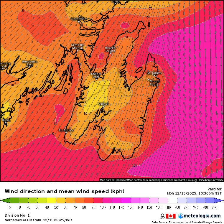 CHMRweather's tweet photo. Be prepared for some severe high winds developing this evening and continuing through the night! 
Force 9 &amp; 10 winds, which is Gale &amp; Storm Force is expected that is winds sustained of 80+ km/h, Peak gusts is highly likely to reach Hurricane force of 120+ km/h.  @CHMRnews https://t.co/iqY2y90bew