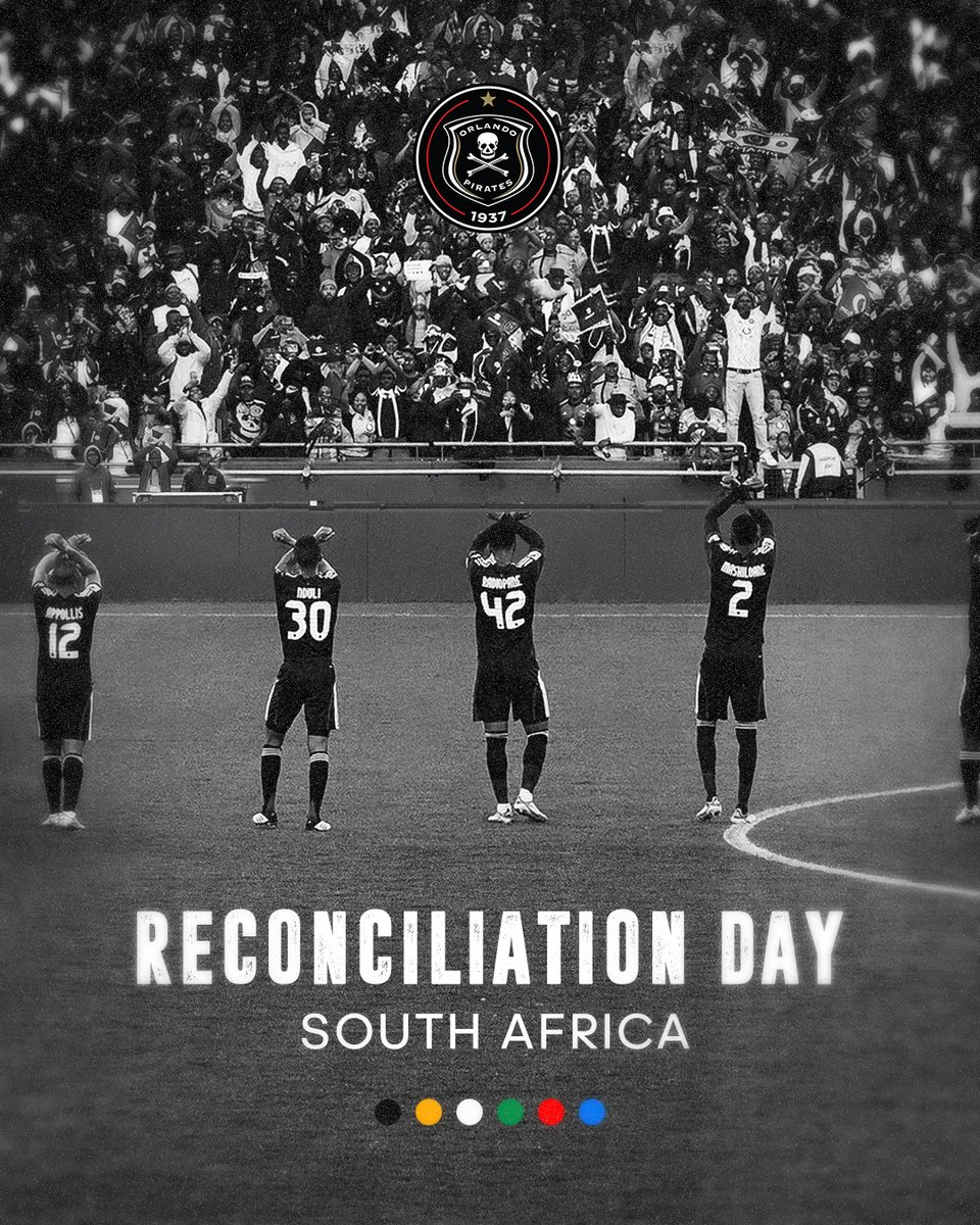 orlandopirates's tweet image. ☠️ Wishing all South Africans a Happy Reconciliation Day 🇿🇦

⚫⚪🔴⭐
#OrlandoPirates
#OnceAlways