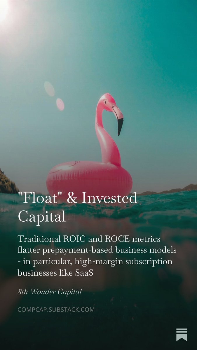 Let's start with the second pass of Haikus...
Haiku of the Day for "'Float' &amp; Invested Capital"

Deferred revenue
Cancels cash out on both sides
Add back gross profit.

substacktools.com/sharex/PiQbNkYd