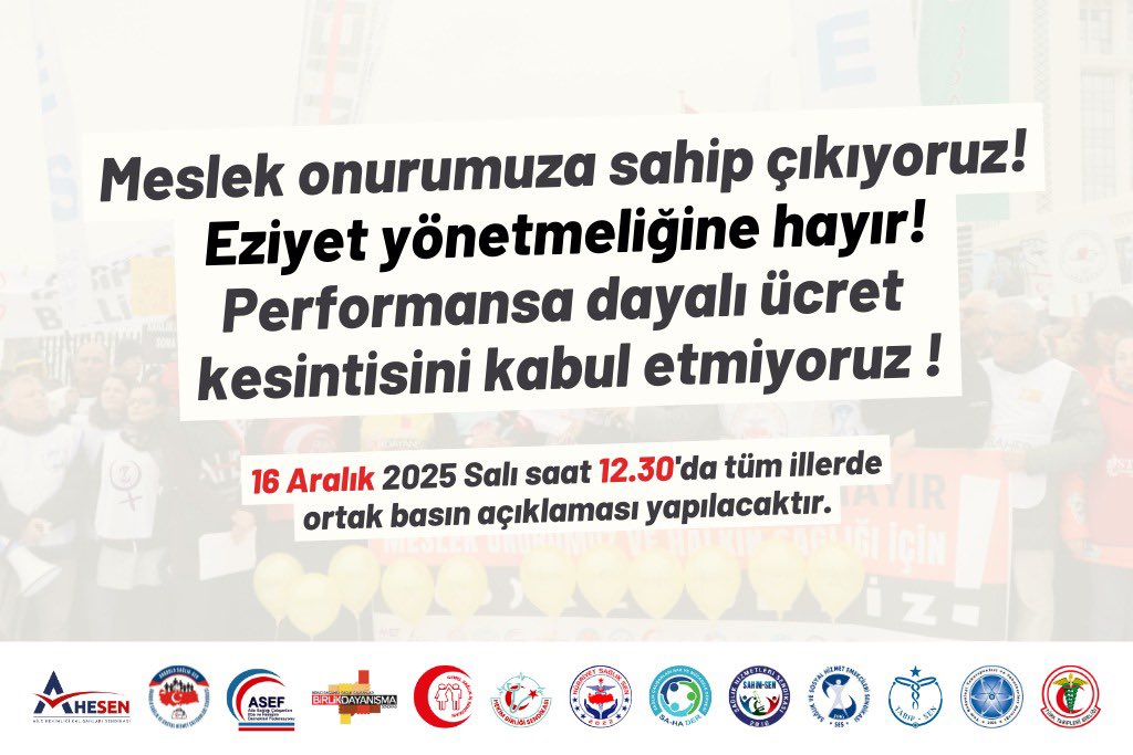 Bugün aile hekimlerinin ücretlerinden, 1 yıldır ASM’ye hiç gelmemiş hastalar gerekçe gösterilerek kesinti yapıldı.
Hekimin kontrolünde olmayan bir durum, cezaya dönüştürüldü.

Bu adaletsiz, akıl dışı ve emeği yok sayan uygulamayı kabul etmiyoruz.
Aile hekimliği sistemi angarya ve