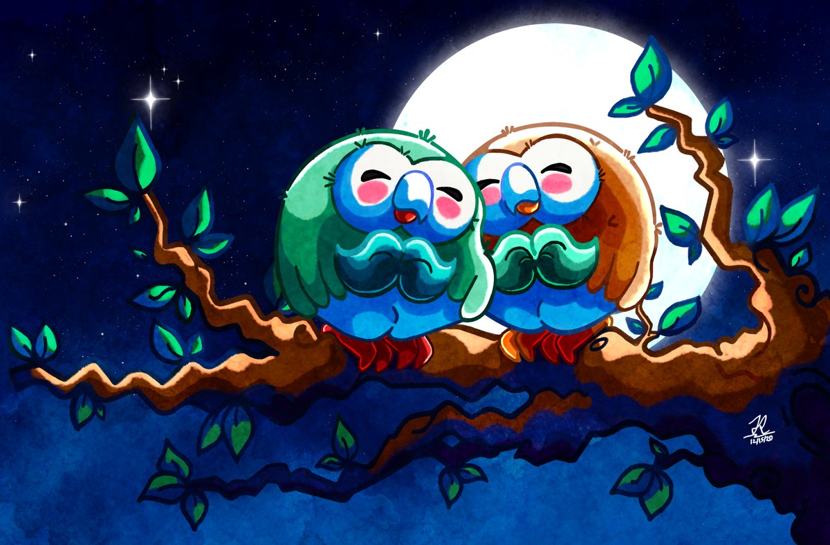 Javieriane's tweet photo. Snoozing Together Beneath the Stars. w/ a borderless version~ #Pokemon #pokemonfanart #fanart #PokemonArt https://t.co/kd8O4KlATs