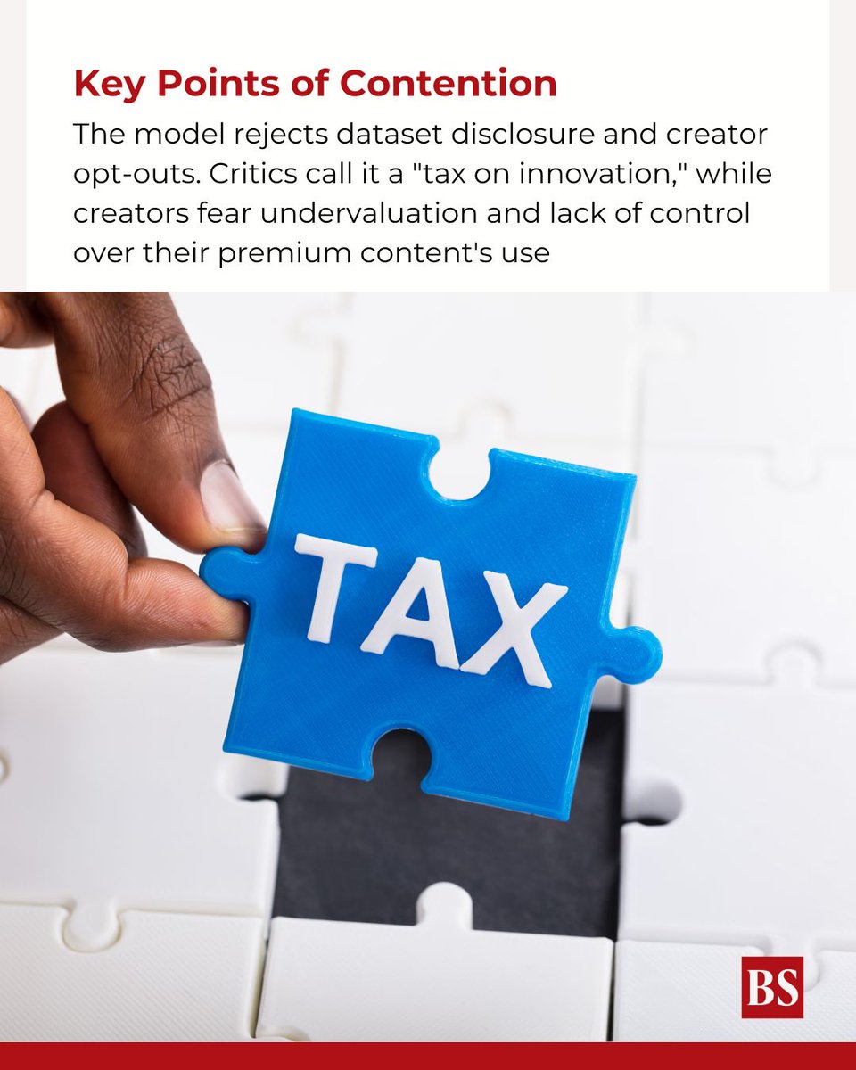 bsindia's tweet image. #BSEditorial | #India’s #DPIIT proposes a hybrid #AI copyright model with automatic licences for training on lawfully accessed content and royalties paid once models turn commercial. Critics warn of forced licensing, undervaluation, and limited access to global content.