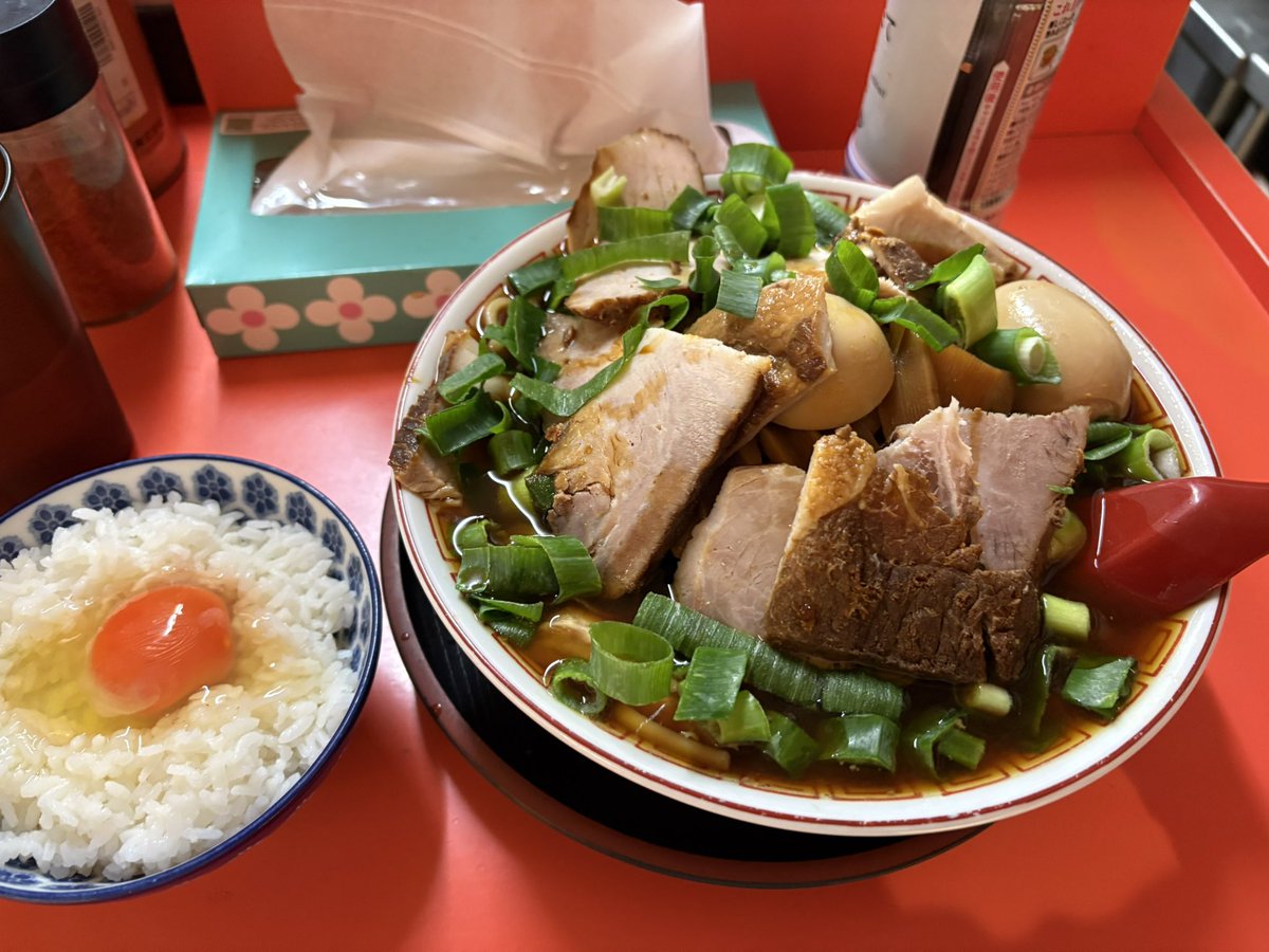 7.5MHzで、チャーシューダブルシナチク煮卵ラーメンと玉子ご飯