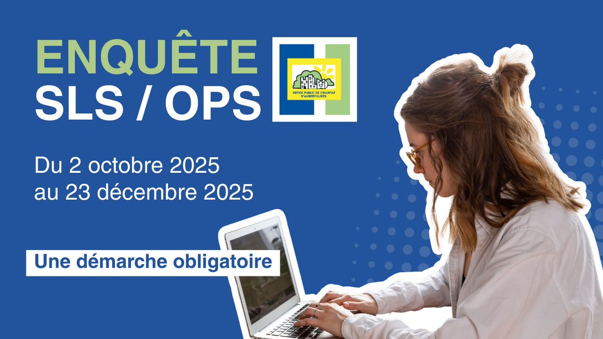 ⏳ Dernier rappel avant clôture  – J-8 !
Vous avez jusqu’au 23 décembre 2025 pour répondre aux enquêtes SLS / OPS 2026 (obligatoires).
⚠️ Sans réponse ou dossier incomplet, des pénalités prévues par la loi seront appliquées.
Plus d'infos ⤵️⤵️
oph-aubervilliers.fr/actualites/enq…