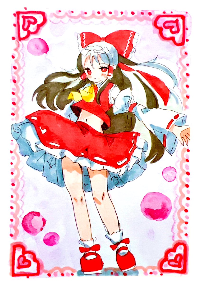 イラスト #アナログ絵 #ファンアート #東方Project #博麗霊夢