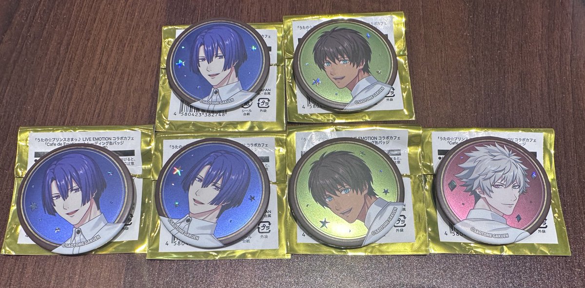 交換】うたプリ ライエモ Cafe de Emotion スイパラ 譲)缶バッジ