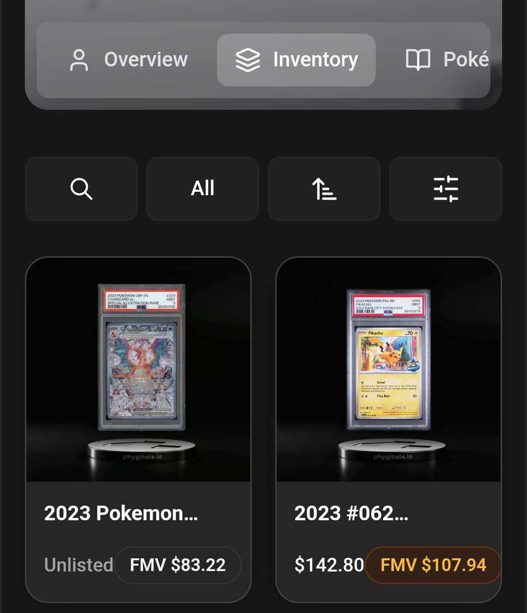 In my 8 years of crypto this is one of the best use cases I've ever experienced

No postal cost, no inventory space/damage risk, fully verified, no fakes and everything on chain

Funny thing is most Pokémon collectors don't even know it exists
<a href="/phygitals/">phygitals</a>