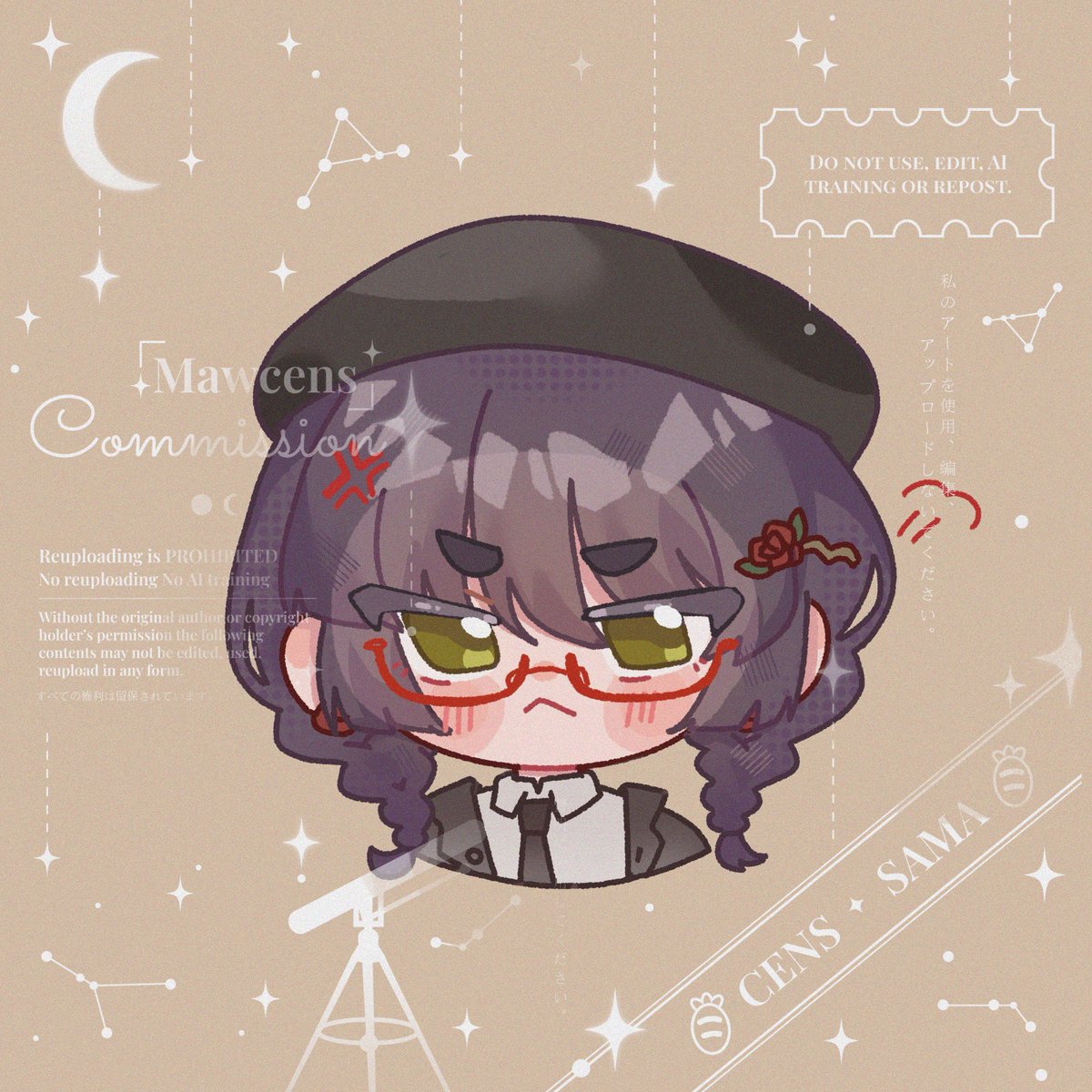 ⋆. 𐙚 ˚ SKEB Chibi Bust Up for paixarina  

Thank you for your support 🩷 

#Cens_Comms