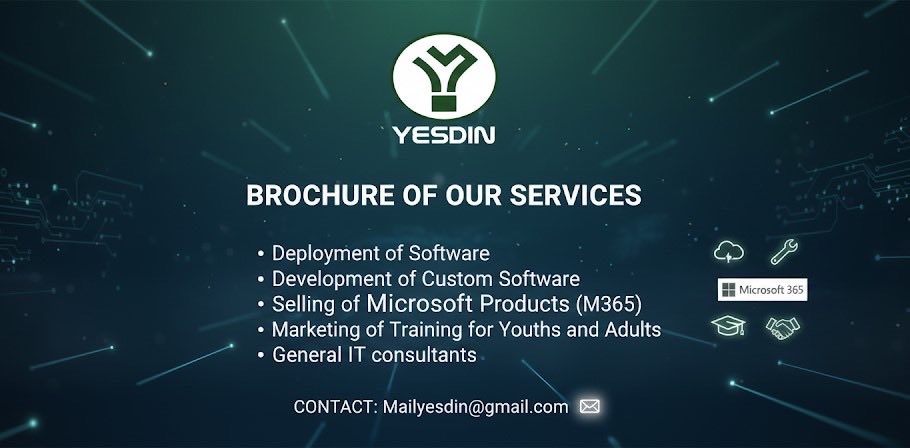 YESDIN: Your Digital Solution Partner is Here!

Looking for reliable, professional web development and IT services? Yesdin provides end-to-end solutions designed to help your business thrive online.