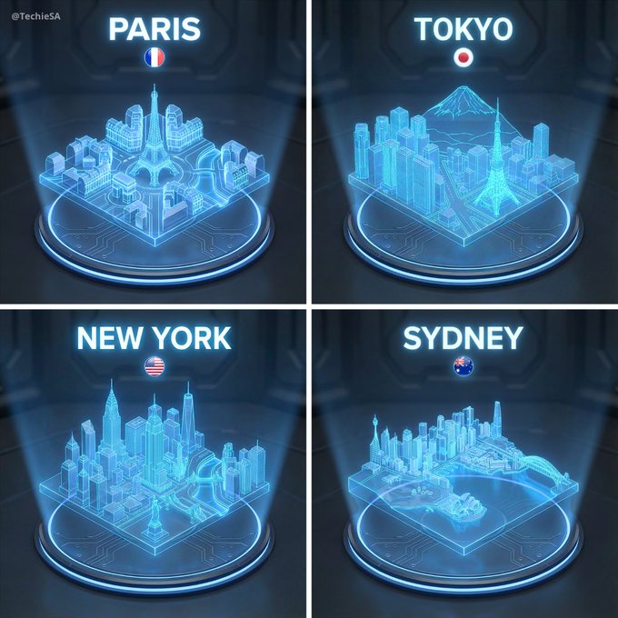 3D Hologram City by NANO BANANA PRO on @atomu_ai 

Prompt