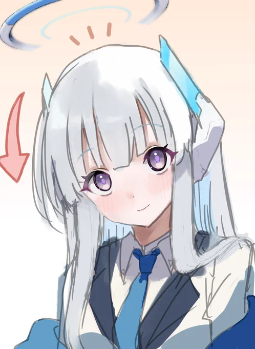 お題箱より >ブルアカのノアの撫でられ待ちとか大丈夫でしょうか? というわけでノアちゃんです 撫でていただいてもいいんですよ?みたいな素振りを見せつつ 撫でられた回数と先生の手のあたたかさはしっかり記憶してるはず