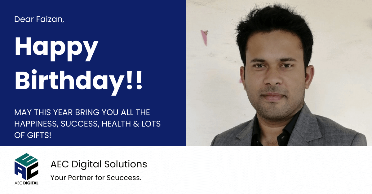 AEC_Digital_Sol's tweet photo. 🎉 Happy Birthday, Faizan! 📷Your dedication and talent inspire us every day. Wishing you a year full of success, health, and happiness! 📷#BirthdayCelebration #AECDigitalSolutions https://t.co/GmVW0I4UHv