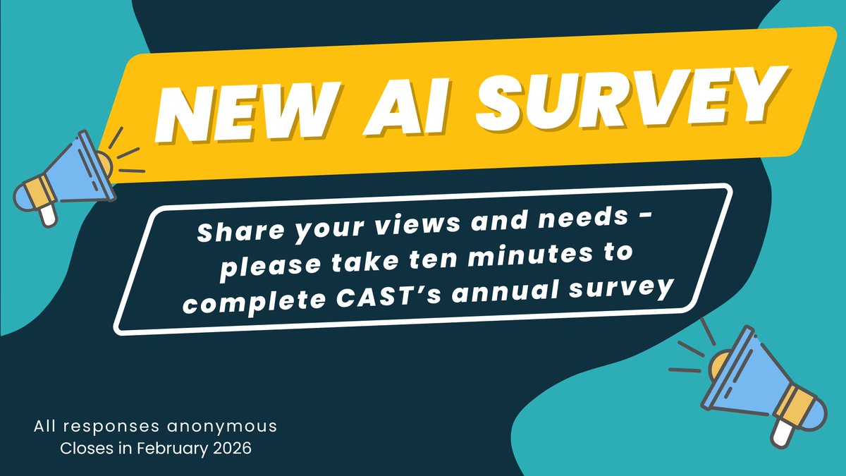 VolActionLeeds's tweet photo. Share your AI views and support needs, via CAST’s new survey👇

📅Survey closes February 2026 

To find out more and get involved👉https://t.co/UTQiiW9VwN https://t.co/vVk8FnS7Ed