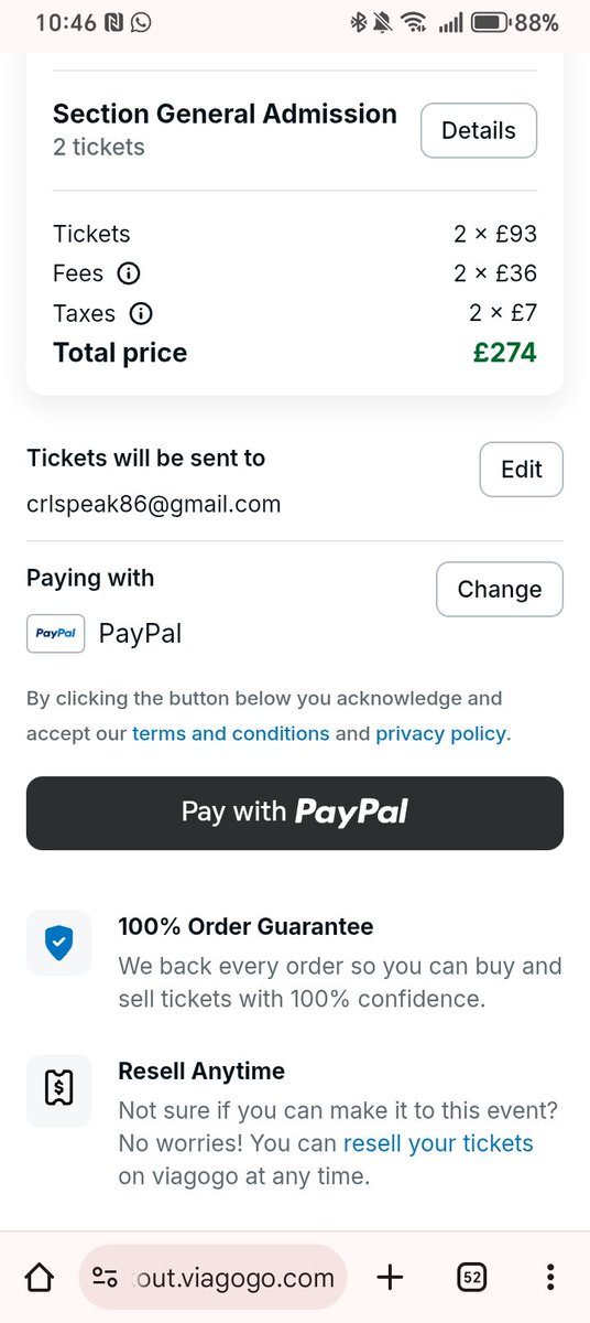 CSUN9956's tweet image. @Twickets would obviously never but anything from these scammers but looked out of curiosity. £36 per ticket for "fees" after already charging twice the face value. This needs to stop.