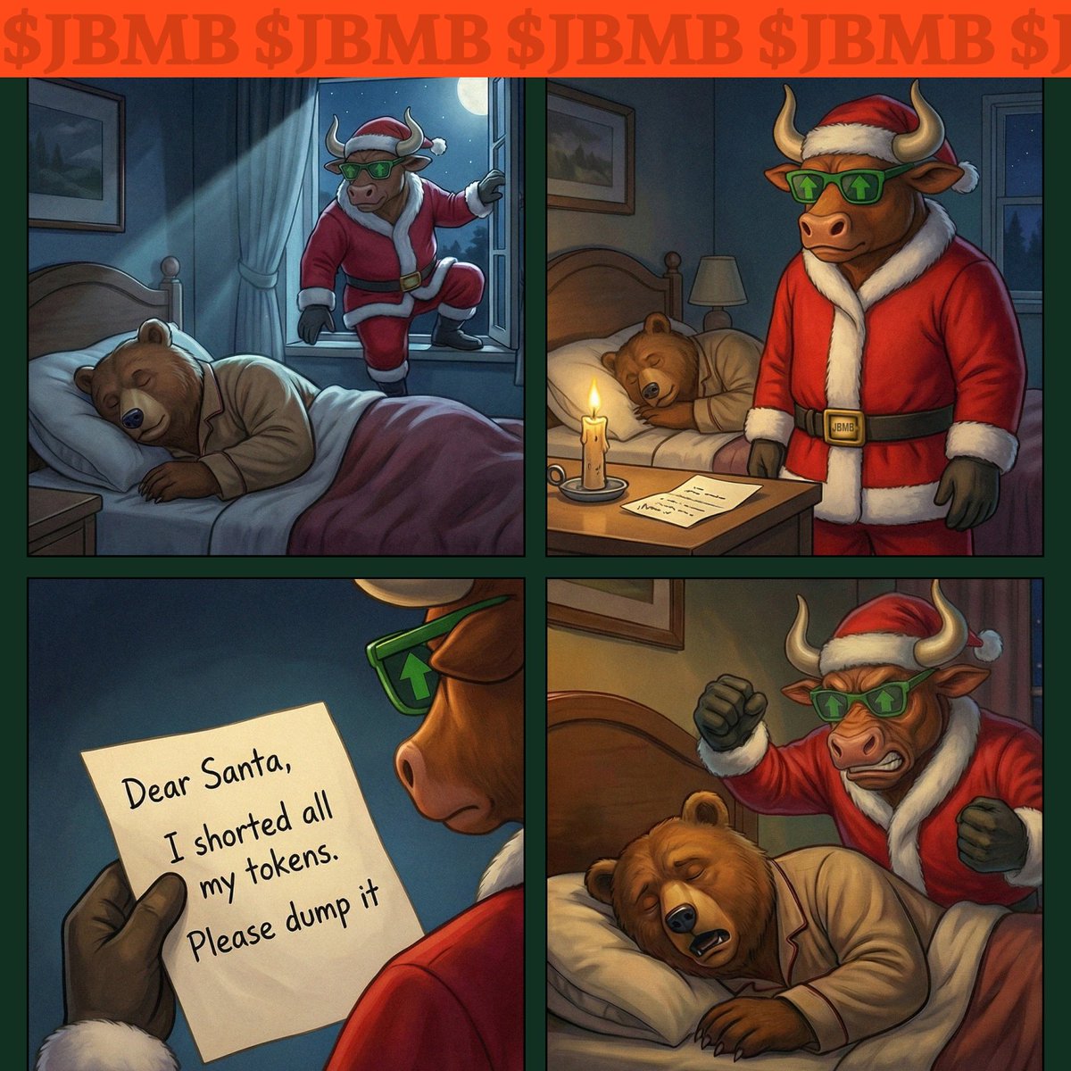 🎄 Somewhere a bear is asking Santa to wreck market

🐂 Our Santa Bull is reading the letter and quietly planning a squeeze.
