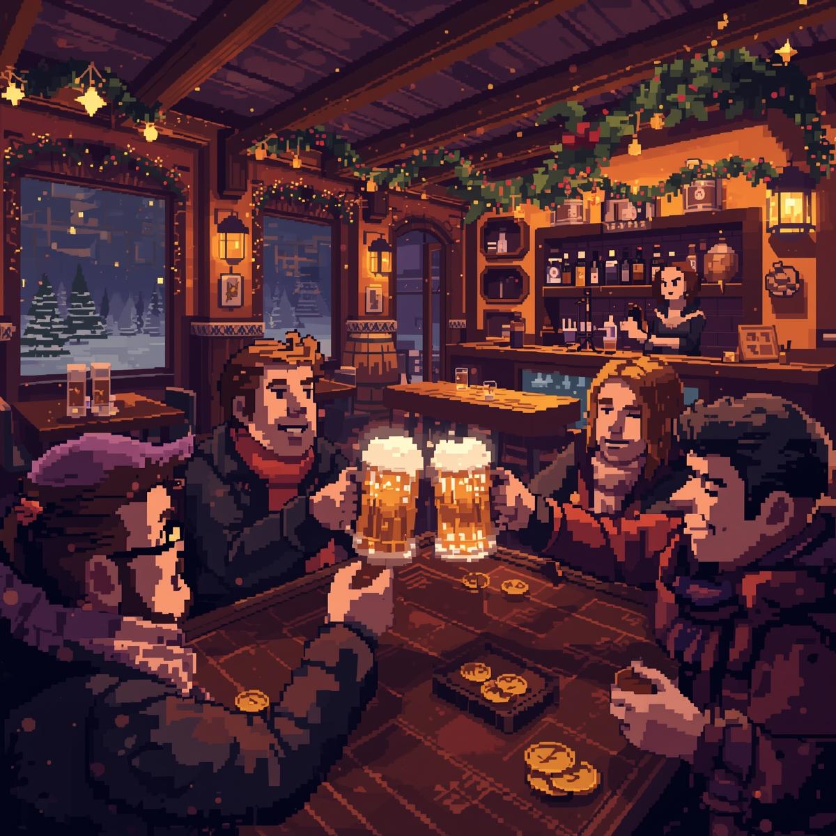 GOLDliquidBEER's tweet photo. Gm CROFAM 🍺
🎄 10 days to Christmas
Cold outside, warm beer inside.
Cozy tavern vibes & Advent Calendar mood🍻
#CROFAM #BeerPixel #AdventCalendar #ChristmasVibes #Cronos #Web3 https://t.co/xuVGIzH6g7